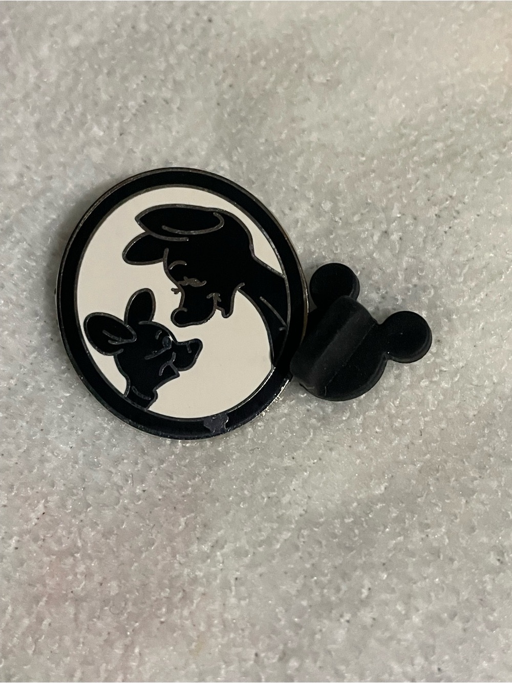 Disney Kanga & Roo Winnie the Pooh Pin – Black & White Silhouette